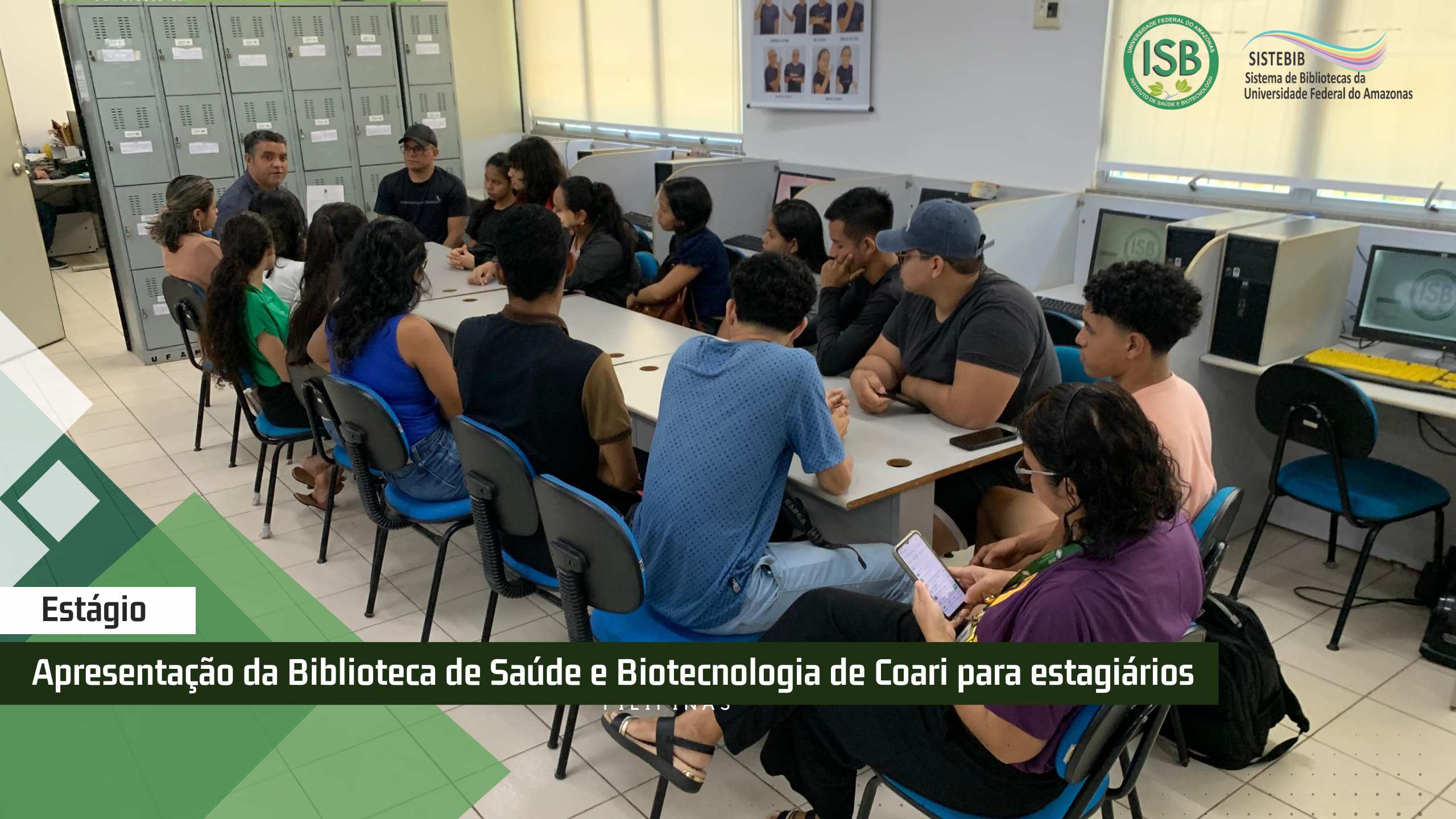 Biblioteca do Instituto de Saúde e Biotecnologia apresenta novos estagiários para o semestre 2025/1