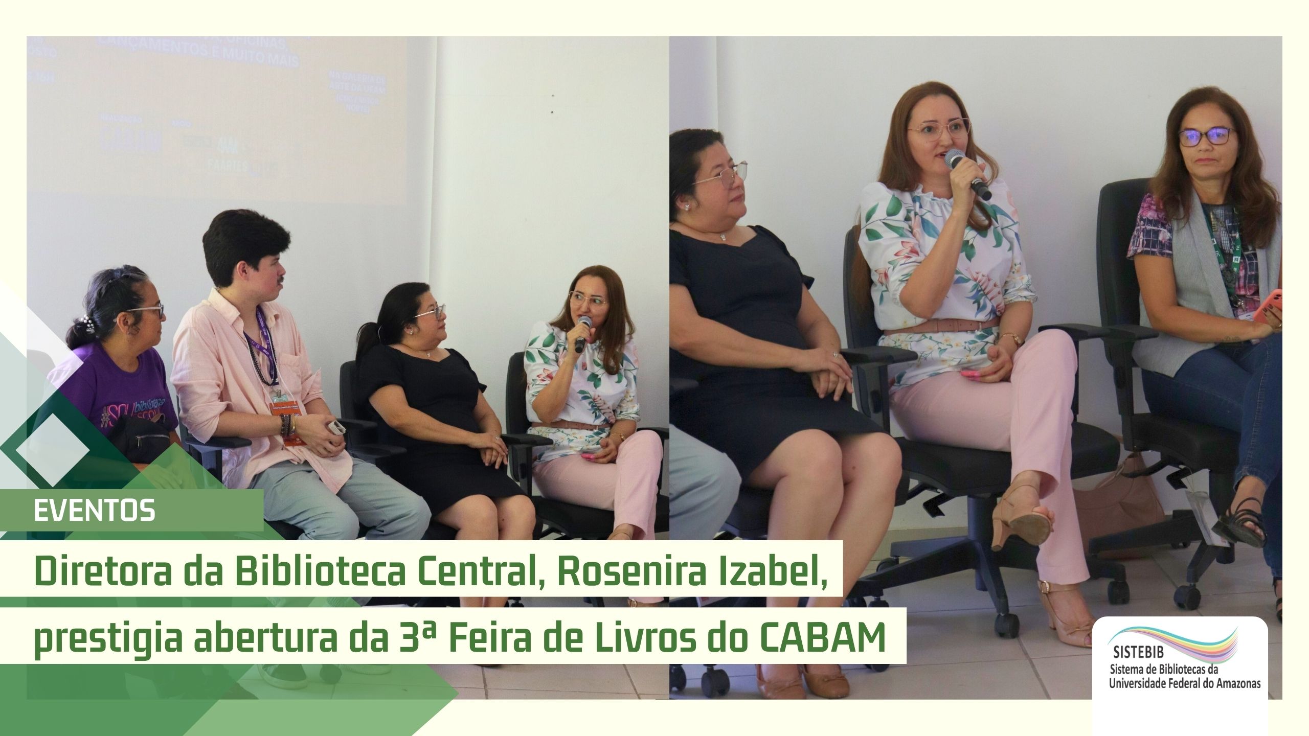 Diretora da Biblioteca Central, Rosenira Izabel, prestigia abertura da 3ª Feira de Livros do CABAM