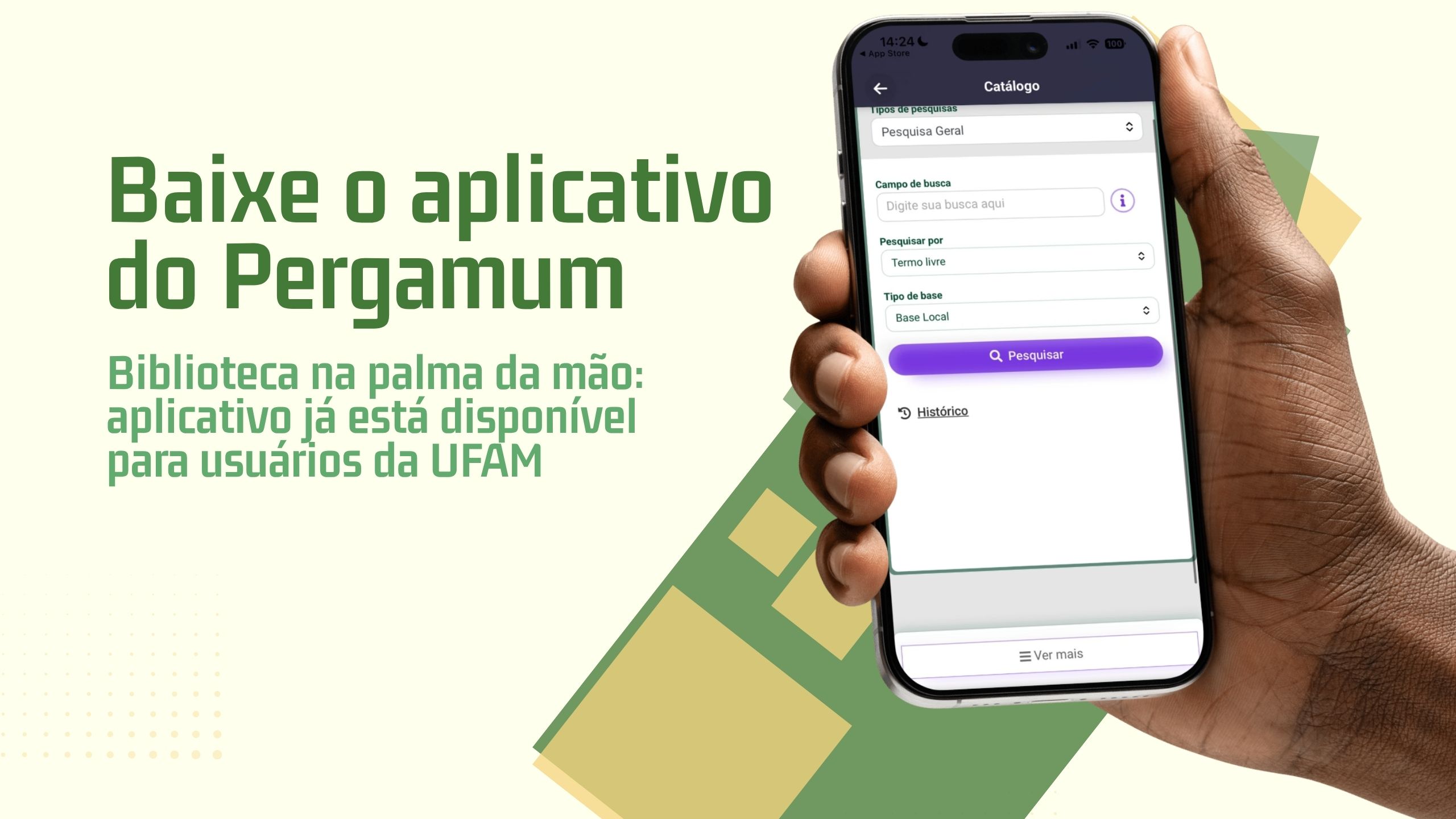 Biblioteca na palma da mão: aplicativo do Pergamum já está disponível para usuários da UFAM